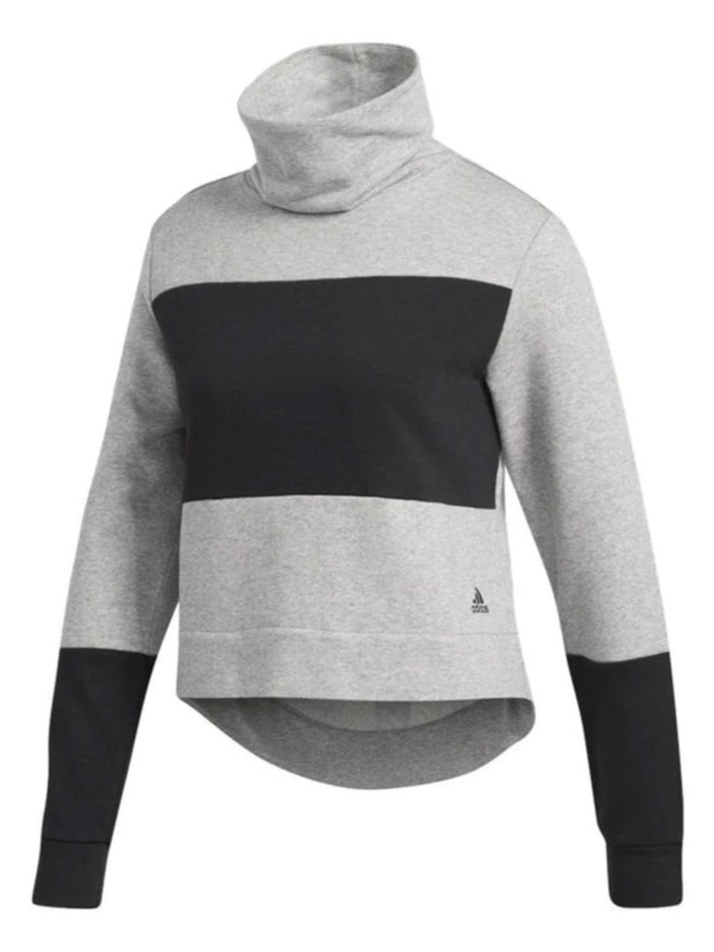 Adidas Women’s Gray and Black Funnel Neck Sweatshirt, Size Small
